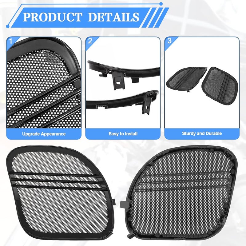VPZMT Black Front Fairing Speaker Grills Cover for Harley Road Glide FLTRX FLTRK FLTRXS FLTRUSE FLTRXSE 2015-2025, One Pair, 5 * 7 Inch Metal - Image 2